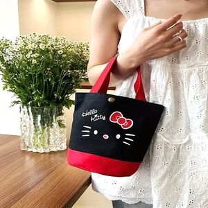 Hello Kitty Black and Red Small Canvas Tote NWOT!